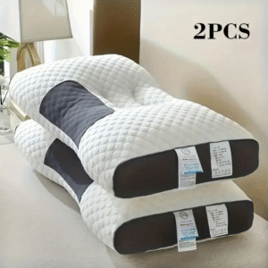 图层 22 1pc/2pcs Knitted Cervical Vertebra Protection Pillow, 9-Hour Support 1100G Filling Upgraded Version, Ergonomic Orthopedic for Sleeping Massage and Spinal Alignment, Hypoallergenic Removable Washable Cover, Moisture Absorption Breathable, Household Bedroom Decorative Pillow,Household Pillow Moisture Absorption Breathable Bedding Living Room Bedroom Decorative Pillow, All-Season White Neck Pillows for Gift Giving
